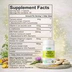 uvora Milk Thistle, Botanical Daily Wellness Formula with Turmeric, Inositol & Vitamin C, Vegetarian Capsules, 60 Count