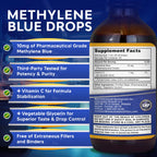 aSquared Nutrition Methylene Blue Drops - 1% Pharmaceutical Grade Liquid Supplement for Humans - 10mg USP Grade w/Vitamin C - No Formaldehyde - Brain & Energy Alternative to Capsules (2 fl oz)