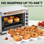 Fimary Muffin Pan - 12 Cups Silicone Muffin Pan Non-Stick Food Grade Silicone Cupcake Pan for Muffins,Tart, BPA Free - Standard Cup Size - Diameter 2.8" Depth 1.2" - Set of 2 Cream With Rainbow Dots