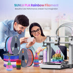 SUNLU Rainbow PLA Filament 1.75mm, 4kg in Total, PLA Rainbow 01-04