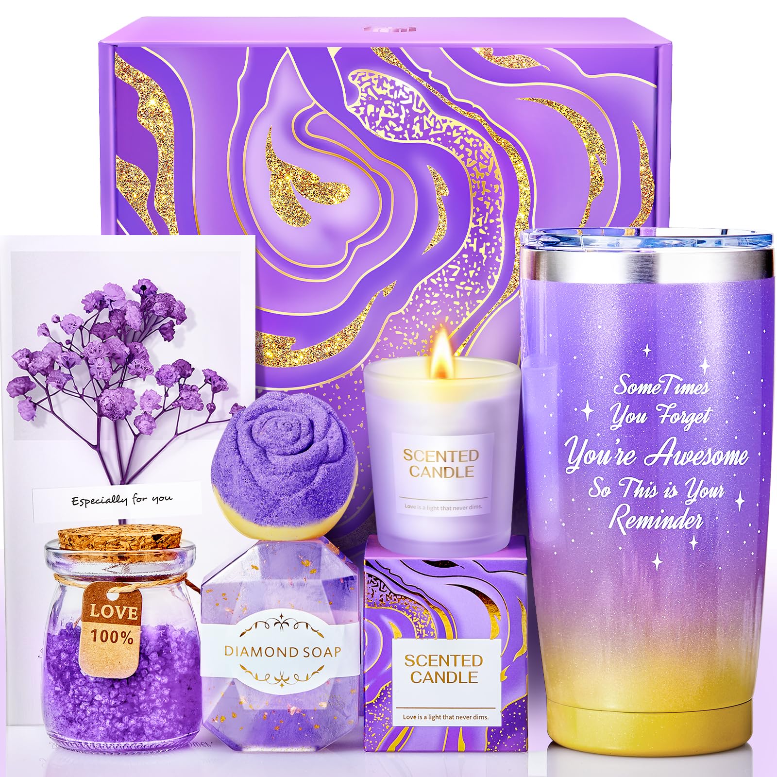Christmas Gifts for Women, Birthday Gifts for Mom, Wife, Her, Girlfriend, Sister, Bestie - Self Care Spa Gift Baskets for Women, Best Friends, Teacher, Employee Appreciation, Anniversary Gifts