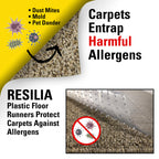 RESILIA Industrial Deep Pile Carpet Runner - Crosshatch Pattern Non Slip Carpet & Rug Protector Mat, Waterproof Clear Plastic Vinyl Floor Covering, 30 Inches Wide x 6 Feet Long, Made in The USA
