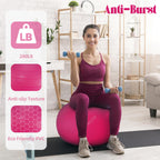 Fitvids Anti-Burst and Slip Resistant Exercise Ball for Yoga, Fitness, Birthing With Quick Pump - 2,000-Pound Capacity, Pink, 30-Inch, XL
