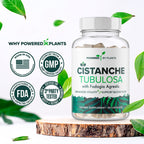 Cistanche Tubulosa with Fadogia Agrestis - Promotes Vitality - Natural Supplements for Men & Women with Bioperine by Powered X Plants, 90 Servings
