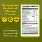 Natural Factors Whole Earth & Sea Women's 50+ Multivitamin & Mineral - Daily Multivitamin with Calcium, Selenium & More - Supports Bone & Brain Health - 120 Tablets (60 Servings)