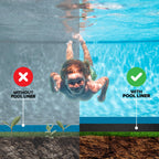 Above Ground Pool Liner Pad, 12' Foot Round, Pre-Cut Heavy Duty Outdoor Pool Pads for Above Ground Pools, Black Swimming Pool Liners for Padding and Protection, Thick Pool Mats to Prevent Punctures