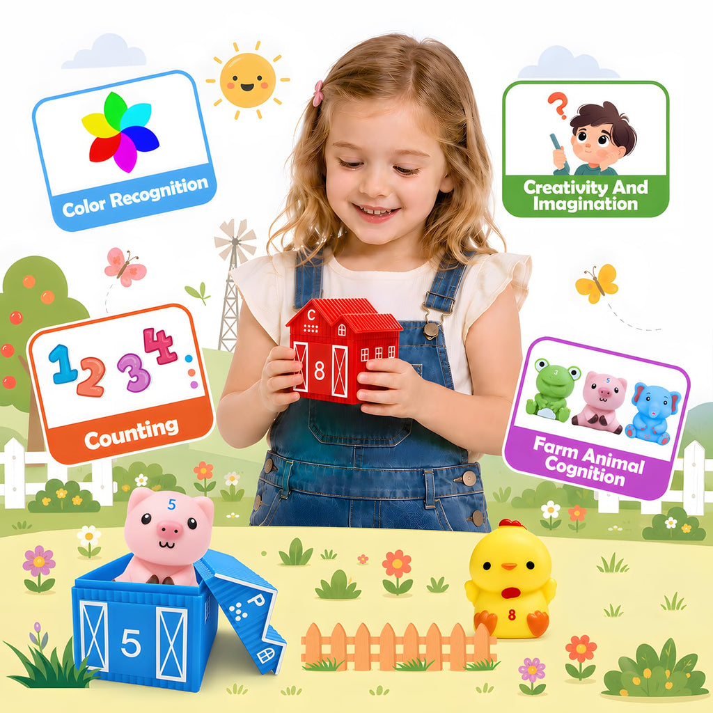 Advent Calendar 2026 Animals Toys for Toddler Baby 1-3 Christmas Finger Puppets 12 Box House and Animals Montessori Educational Preschool for Boys and Girls Gifts