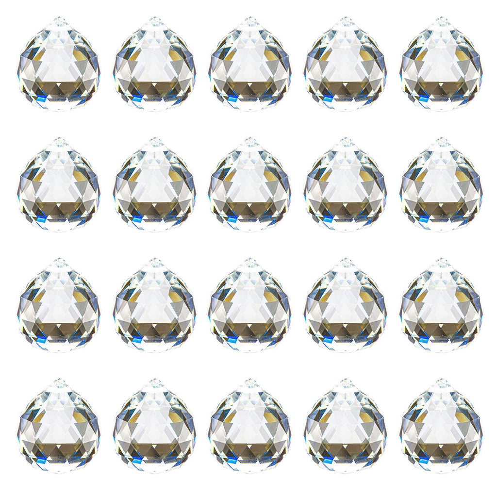Yesland 20 Pack Upgraded Crystal Ball Prism 40mm / 1.57 Inch Decorative Ball - Suncatcher Rainbow Pendants Maker - Perfect for Chandelier Window & Wedding Decoration