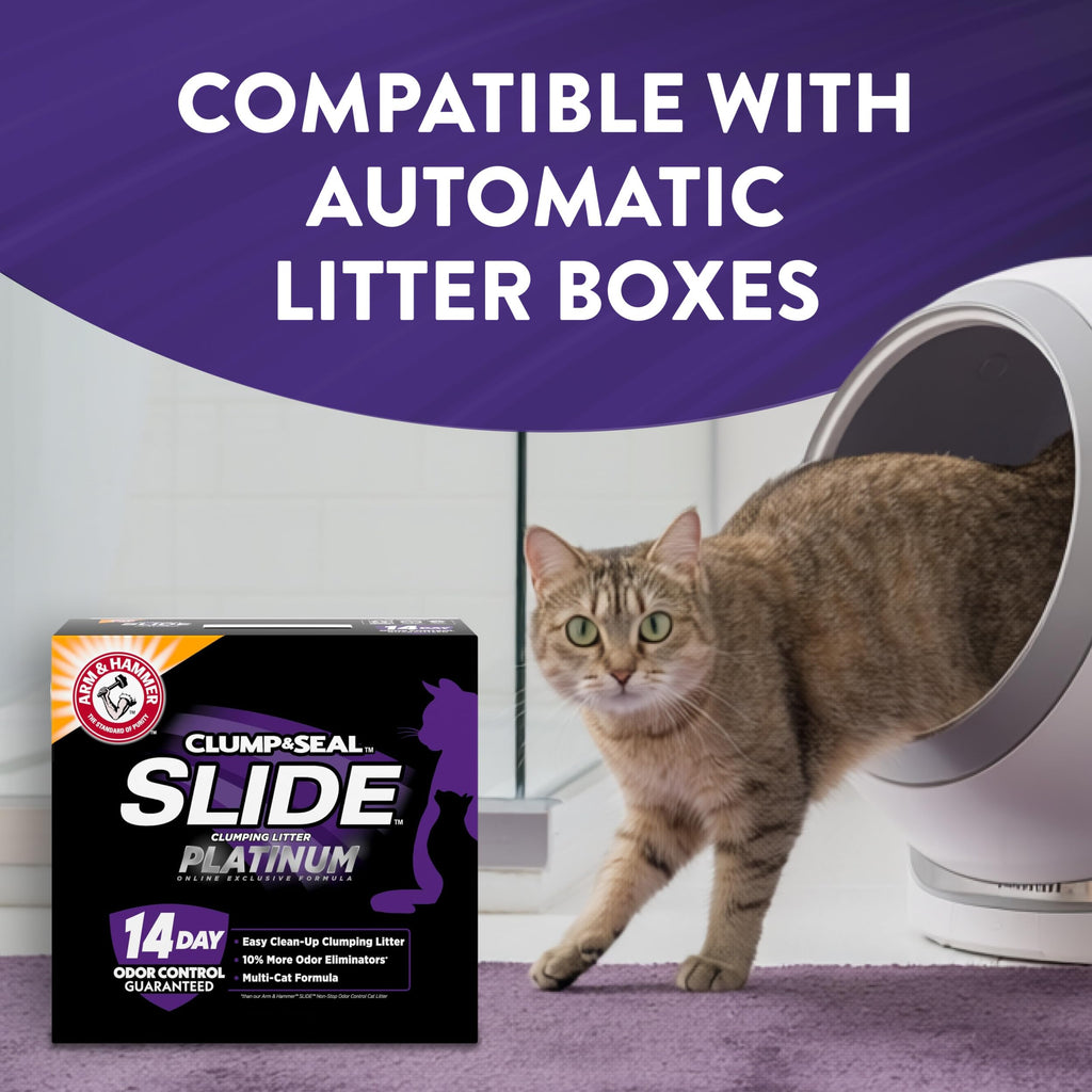 ARM & HAMMER Slide Platinum Easy Clean-Up Clumping Cat Litter, 18 lbs