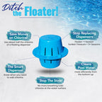 The Original Sinking & Floating Chlorine Dispenser for Pool, Uses Less Chlorine, Less Chlorine Odor, It Sinks & Cleans & Floats Back Up, Replaces Pool Chlorine Floater, The Sunken Treasure, White