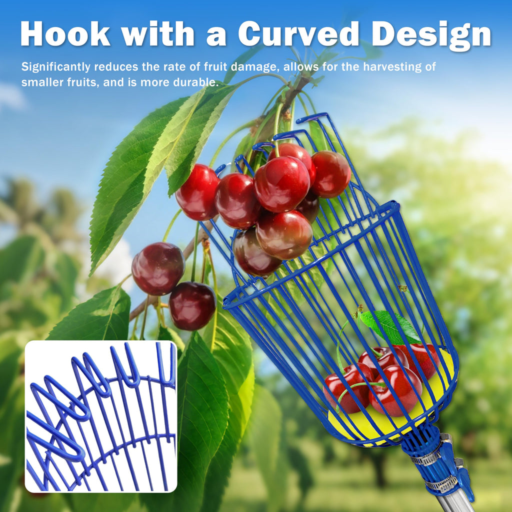 ELNDUXG Fruit Picker Upgraded Round Claws Reduce Fruit Damage (65inch)