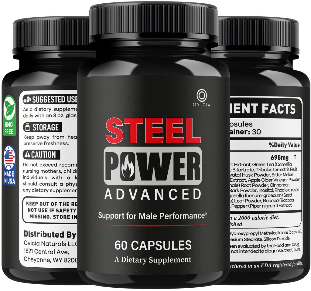 (2 Pack) Steel Power - Steel Power Pills All Natural Maximum Strength, Daily SteelPower Capsules Premium Advanced Support Formula for Overall Health & General Wellness, 120 Capsules for 2 Months