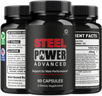 (3 Pack) Steel Power - Steel Power Pills All Natural Maximum Strength, Daily SteelPower Capsules Premium Advanced Support Formula for Overall Health & General Wellness, 180 Capsules for 3 Months