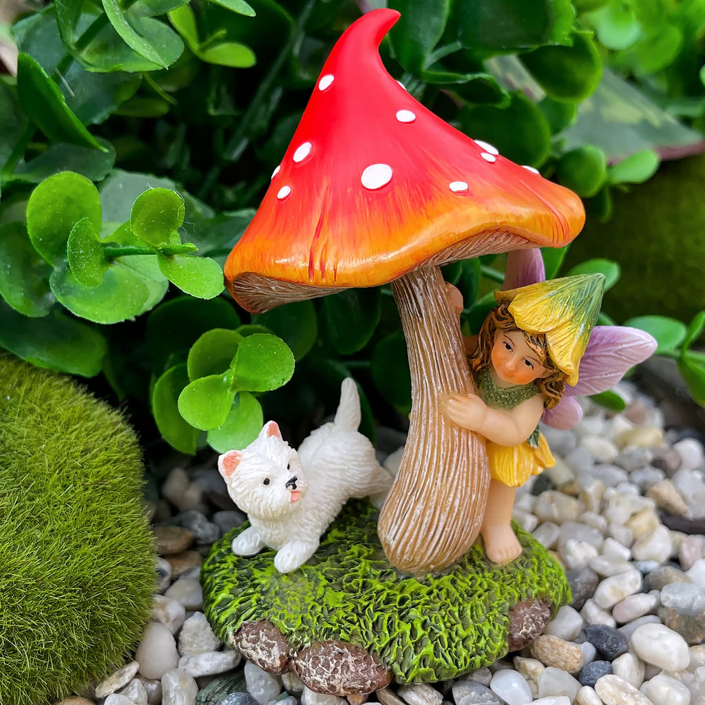 Mood Lab Fairy Garden Figurines - Hide and Seek Set - Miniature Decorative Statues & Accessories - Outdoor & Indoor Garden Decor