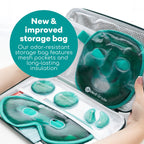 Medi Grade Cooling Face Mask set with Cooling Eye Mask for Puffy Eyes and Insulated Thermo-bag - Soothing Gel Ice Face Mask and Eye Ice Mask for Dark Circles and Puffiness - Cold Face Relaxation