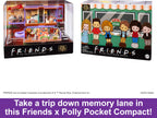 Polly Pocket Friends Compact Playset with 6 Character Dolls & 9 Accessories, Coffee Cup Exterior, Collectible Toy