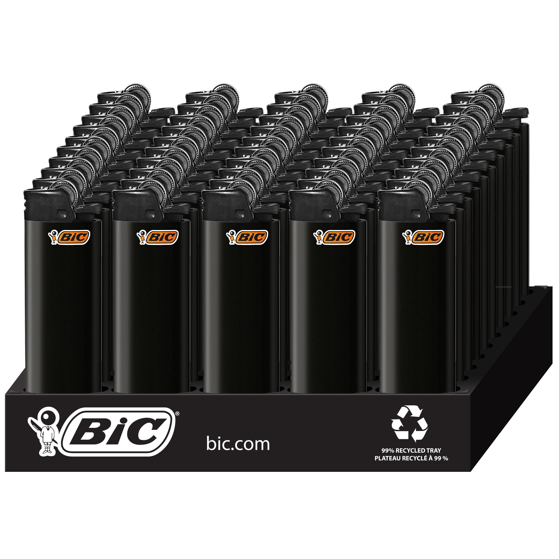 BIC Maxi Pocket Lighter, Special Edition Series, Black, 50 Count Tray of Lighters