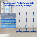 8 Pack Mop Pads Replacement for Bona Family of Mops, Washable & Reusable Microfiber Cleaning Pad for Hardwood and Multi-Surface (3 Deep Clean Pads + 3 Microfiber Cleaning Pads + 2 Dusting Pads)
