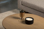 MILAVERA Premium Glass Match Cloche - Matches in a Jar with Striker. Long Matches for Candles, Fireplace, Bath Salts, Accessories. Includes Bottle, Attached Match Striker and Safety Matches (Black)