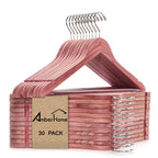Amber Home 30 Pack American Red Cedar Hangers, Smooth Finish Wood Coat Hangers for Suit Shirt, Aromatic Cedar Clothes Hangers with Swivel Hook & Notches for Dress, Jacket, Pants