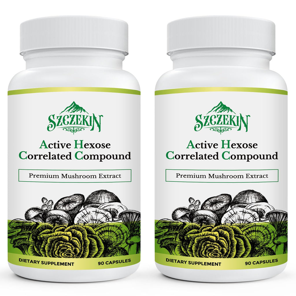 SZCZEKIN Active Hexose Correlated Compound 1500 mg Supplement, Natural 8 Mushroom Extract Supplement, Immune System, Liver Function, Natural Killer and T Cells Activity, 180 Veggie Capsules