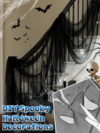 2Pcs 13x10ft Ultra-fine Mesh Mosquito Net, for Halloween Black Gauze Cloth