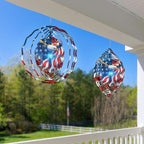 FLAGWIX American Eagle Christmas Wind Spinner, 12 in Stainless Steel