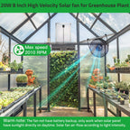 blessny 8" Solar Fan for Greenhouse, Chicken Coop, Pet House, Shed