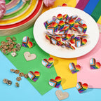 SANNIX 60Pcs Heart Progress Pride Flag Pin, Rainbow Lapel Pins Rainbow