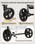 RIDYEE Dog Stroller for Small & Medium Dogs & Cats up to 44 lbs – Foldable, Lightweight, All-Terrain Shock Absorbing Wheels, Ventilated & Fully Shaded, Low-Entry Design