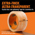 Gorilla Crystal Clear Tape, 1.88" x 18 yd, 1-Pack, Weather Resistant