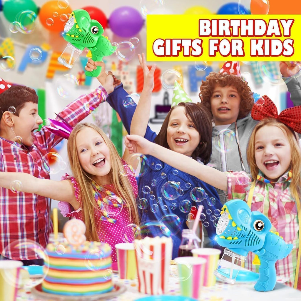 Yunaking Kids Bubble Gun 2 Pack, Dino Bubble Machine for Boy Girl Toys Gift