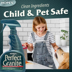 HOPE'S Perfect Granite & Marble Countertop Cleaner Refill, Stain Remover and Polish, Streak-Free, Ammonia-Free, 67.6 Ounce, Pack of 1