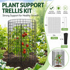 10 Packs Plant Protectors from Animals, 30Pcs 12"x 16" Large Metal Wire Mesh Garden Plant Cages for Outdoor Gardening, Chicken Wire Cloche Plant Cages for Rabbits with Zip Ties & Stakes(Black)