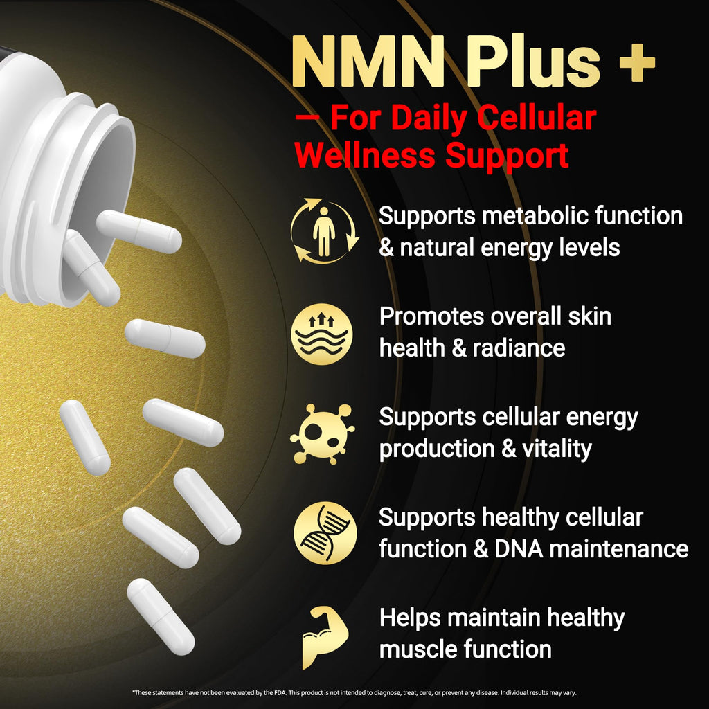 I LOVE HEALTH NMN Complex Plus+ for Women & Men with NAC, Alpha Lipoic Acid, CoQ10 & Resveratrol – 5-in-1 Cellular Energy & Healthy Aging Support – 60 Capsules, Non-GMO, Made in USA