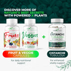 POWERED X PLANTS Fruits & Veggies Capsules - Natural Superfood Packed with Vitamins & Minerals - Fruit & Vegetable Supplements for Adults Pack of 6, 90 Capsules Each
