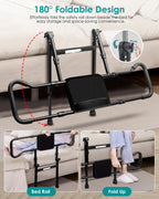 AMOVO Bed Rails for Elderly Adults Safety - Foldable Bed Assist Rails for Seniors Bed Side Grab Bar with Sensor Light, Adjustable Bedside Railing Safety Guard Rail Cane (ASTM F3186–17 Certified)
