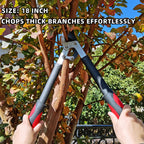 YRTSH Lopper Heavy Duty Branch Cutter Tree Clippers with Compound Action, Chops Thick Branch Ease, Garden Loppers Pruning, 18 Inch Tree Trimmer with 1.6” Clean Cut Capacity (18 Inch)