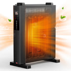 Air Choice 1500W Convection Heater, Mica Infrared Space Heater for Large Room, Thermostat, Remote, 12H Timer, Child Lock, Overheat & Tip-Over Protection, Eco, Portable Heater for Bedroom Office Garage