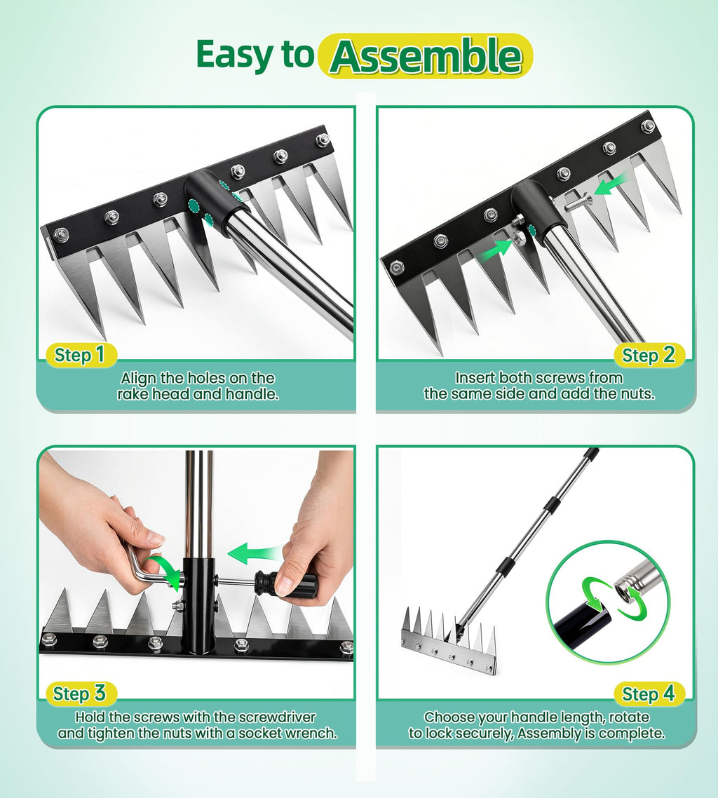Weeding Rake Puller Tool for Garden,Heavy Duty Iron Weed Puller Cutter Tool