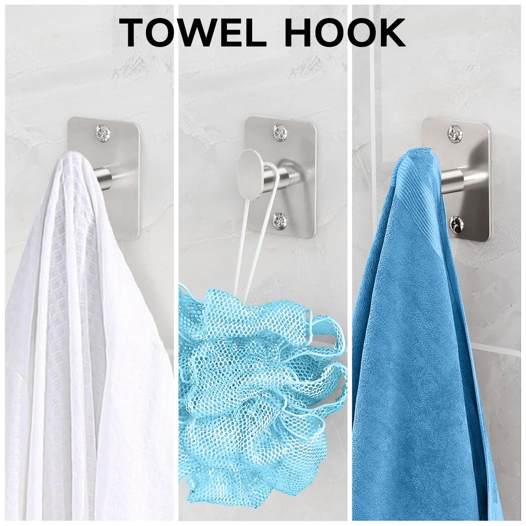 KLJKPA 20 Pieces Bathroom Accessories Set, Brushed Nickel Bathroom Hardware Set, 24 inch Towel Bar, Towel Racks for Bathroom, Robe Towel Hooks, Toilet Paper Holder Wall Mounted