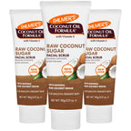 Palmer's Coconut Oil Formula Coconut Sugar Facial Scrub Exfoliator, Face Scrub to Gently Exfoliate Away Dirt and Dead Skin Cells with Chamomile to Soften & Calm, 3.17 Ounces (Pack of 3)
