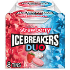 ICE BREAKERS Duo Cool Strawberry Sugar-Free Mints Tins, 1.3 oz, 8 ct
