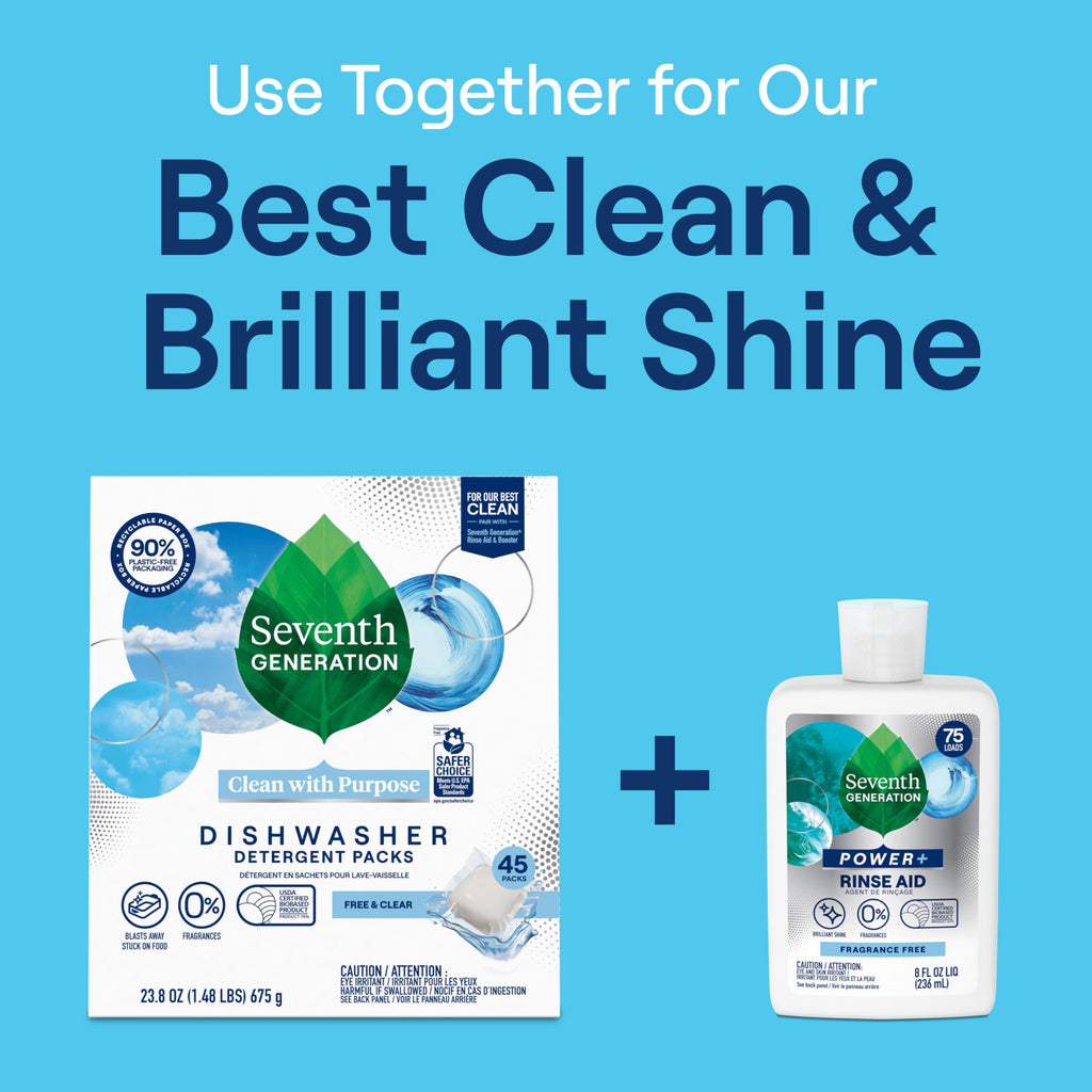 Seventh Generation Rinse Aid, Free & Clear, 8 oz (Pack of 9)