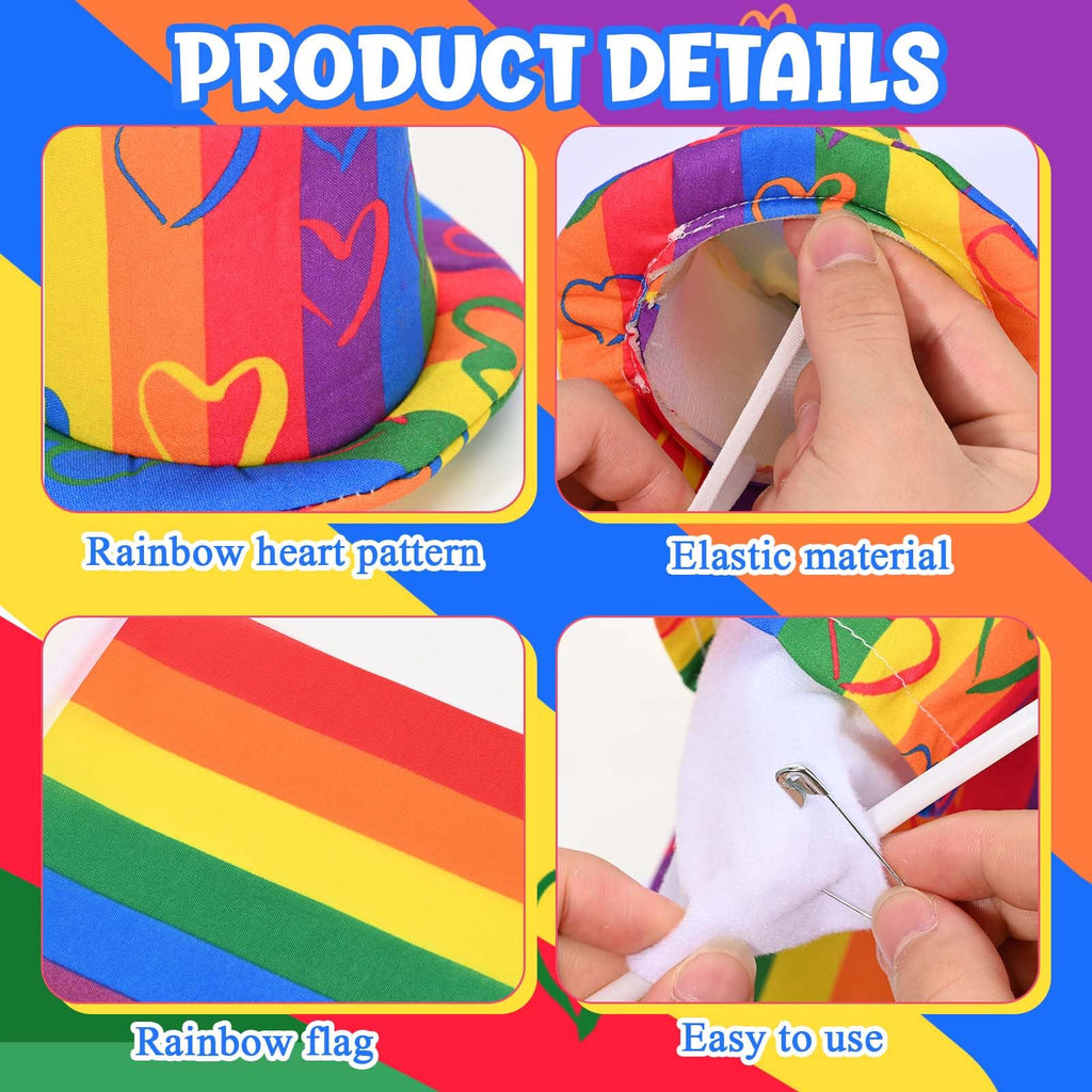 Rainbow Pride Goose Outfit Porch Goose Pride Outfits LGBTQ Goose Outfit with Love Print Rainbow Clothes Hat Bow Flag Fits 23'' Geese Statue for Pride Month Indoor Outdoor Garden Lawn Patio Yard Decor
