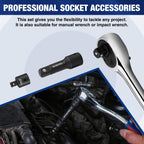 WORKPRO 9-Piece Impact Socket Extension Set, Includes 3/8" Drive Extension Bar Set, 1/4", 3/8" & 1/2" Drive Universal Joints and Adapters, Premium Chrome Vanadium Steel with Black Phosphate Finish