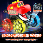 Monster Truck Toys Dinosaur Cars, Press and Go Light Up Cars for Toddlers