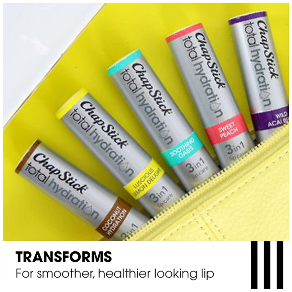 ChapStick Total Hydration Soothing Oasis Moisturizing Lip Balm Tube, Lip Balm for Lip Care - 0.12 Oz