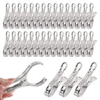Tanstic 40Pcs 3.5 Inch Stainless Steel Greenhouse Clamps Garden Clips Greenhouse Clips Heavy Duty Garden Clips with Strong Grip and Large Open Mouth for Netting Holding