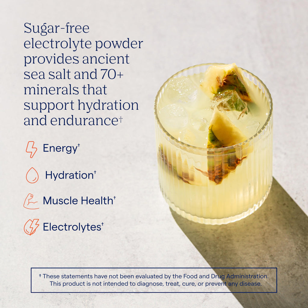 Trace Minerals ZeroLyte Salty Tropical Flavor - Sugar Free Electrolyte Drink Mix - Supports Hydration, Energy, Stamina - Ancient Sea Salt, Full Spectrum Minerals, Coconut Water - 30 Packets